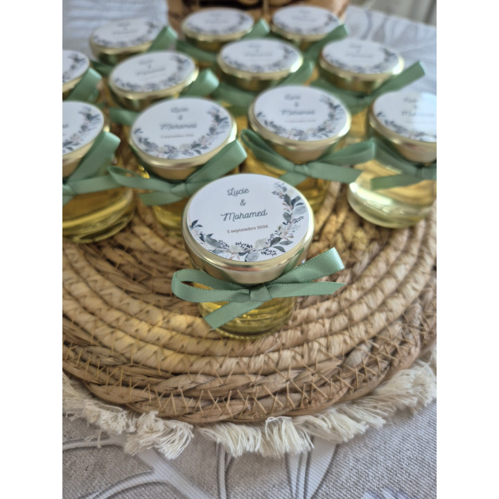 Mini pots de miel personnalisés – Cadeaux invités mariage