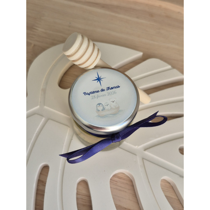 Mini pots de miel personnalisés – Naissance & Baptême