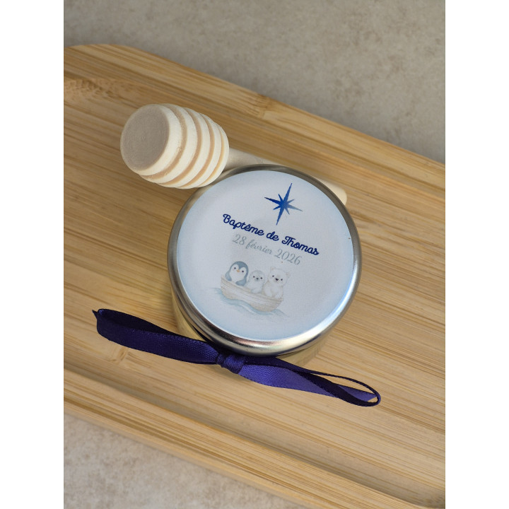 Mini pots de miel personnalisés – Naissance & Baptême